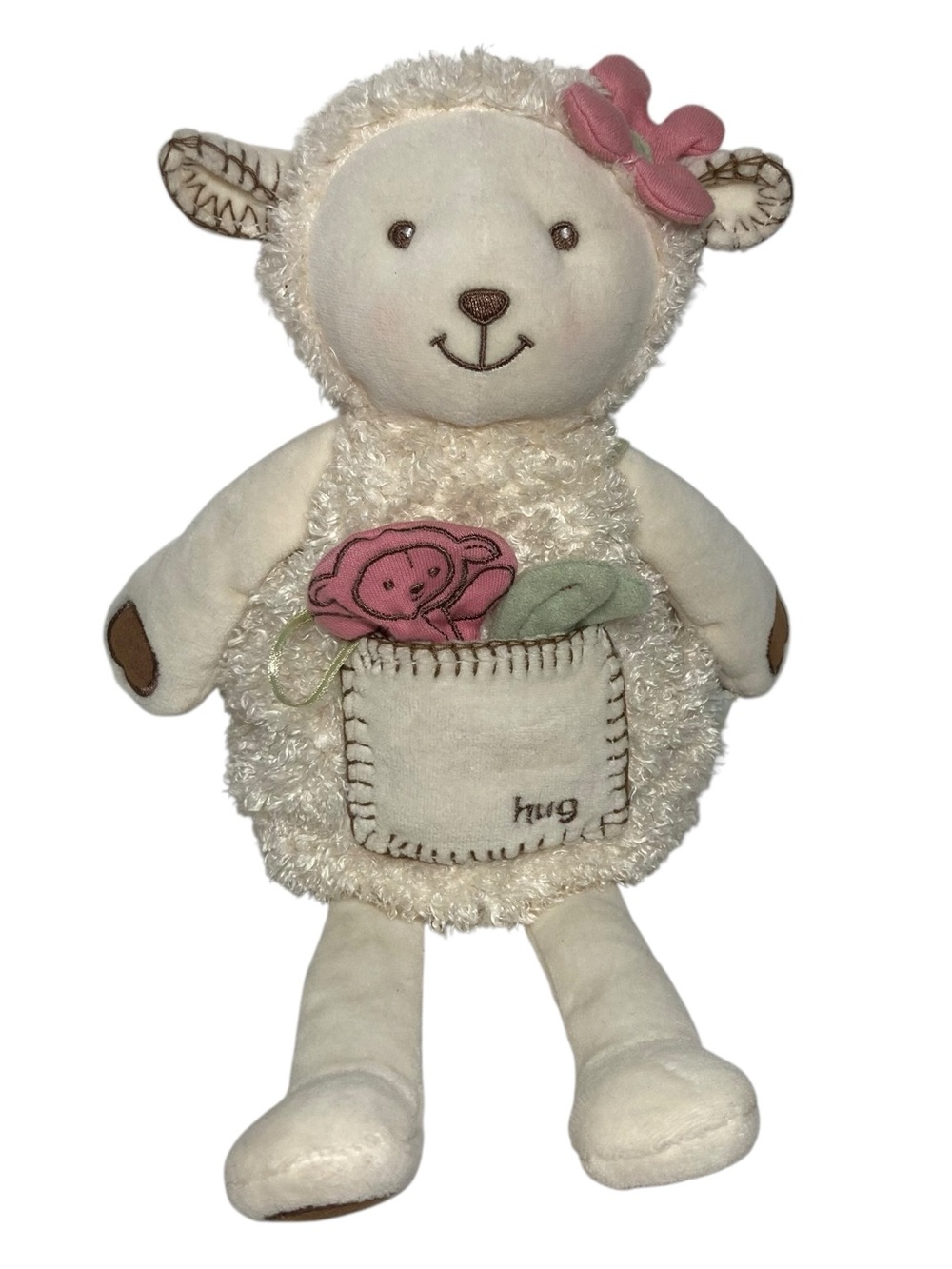 VTG Eden Toys Lamb Cream Pink 12" Plush Sprouts Sprites Bailey Blossom TAGS
